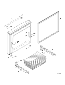 FZ DOOR Diagram and Parts List for GDRS0HBYERBS  General Electric Refrigerator
