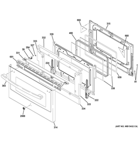 Part Location Diagram of WB56X24955 GE GLASS PANEL DOOR Assembly