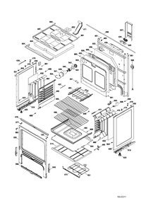 BODY PARTS Diagram and Parts List for JCBS660DF1WW  General Electric Range