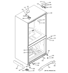 Case Parts Diagram and Parts List for PFSS2MJYJSS  General Electric Refrigerator