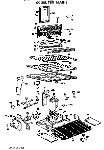 Unit Parts Diagram and Parts List for TBX18AHB  General Electric Refrigerator
