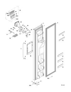 FZ DOOR Diagram and Parts List for GSRS3QGXHFSS  General Electric Refrigerator