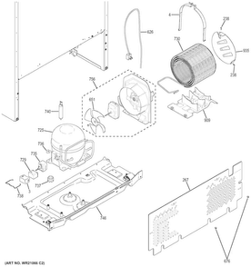 Machine Compartment Diagram and Parts List for GIE18CTHHRBB  General Electric Refrigerator