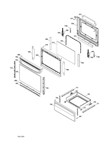 DOOR & DRAWER Diagram and Parts List for JCBS280DT2WW  General Electric Range
