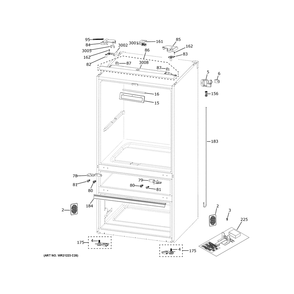 Part Location Diagram of WR55X48168 GE HINGE BOX ASM