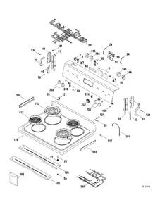 CONTROLS & COOKTOP Diagram and Parts List for MCBS585WM1WW  General Electric Range