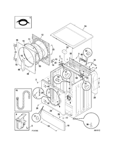 CABINET TOP Diagram and Parts List for GCRH410F1WW  General Electric Washer