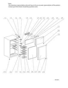 SHELVES & CABINET Diagram and Parts List for C978-9557300  General Electric Refrigerator