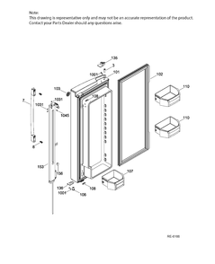 FF DOOR LEFT Diagram and Parts List for PNR22LGEBFWW  General Electric Refrigerator