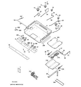 GAS & BURNER PARTS Diagram and Parts List for JCGB650SEF1SS  General Electric Range