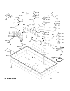 Gas And Burner Parts Diagram and Parts List for PGP7036SL2SS  General Electric Range