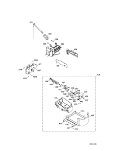 ICEMAKER & DISPENSER Diagram and Parts List for GSHF9NGYBCBB  General Electric Refrigerator