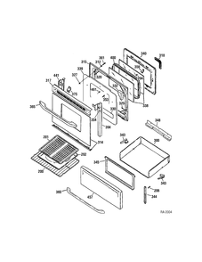 DOOR Diagram and Parts List for JCBP63SK1SS  General Electric Range