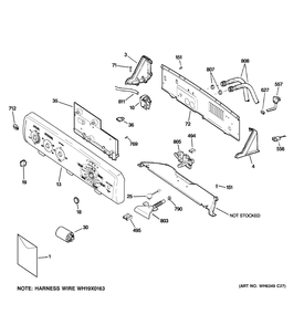 CONTROLS & BACKSPLASH Diagram and Parts List for 58971K0WW  General Electric Washer