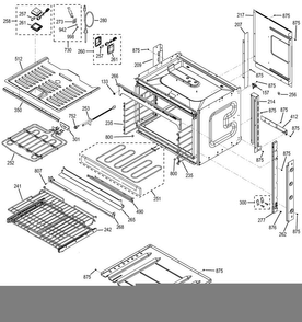Body Parts Diagram and Parts List for PT7050DF6BB  General Electric Wall Oven