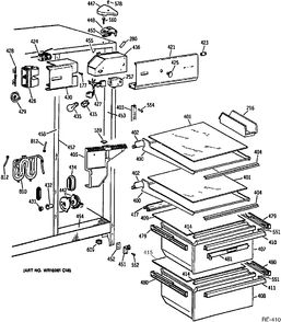 REFRIGERATOR SECTION Diagram and Parts List for 39671  General Electric Refrigerator
