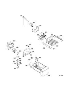 ICE MAKER DISPENSER Diagram and Parts List for DSR23UGTABB  General Electric Refrigerator