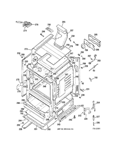 BODY PARTS Diagram and Parts List for JGBP35BEL1BB  General Electric Range