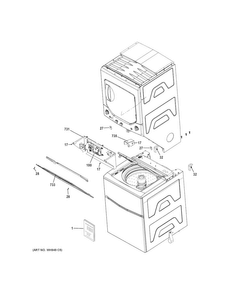 Cabinet Diagram and Parts List for GUD24ESSJ0WW  General Electric Washer Dryer Combo