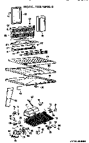 Unit Parts Diagram and Parts List for TBX18KGB  General Electric Refrigerator