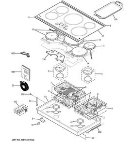 Part Location Diagram of WB27X33085 GE INDUCTION CONTROL ASM KIT