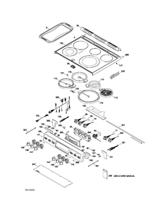 CONTROL PANEL & COOKTOP Diagram and Parts List for CBC980ST1SS  General Electric Range