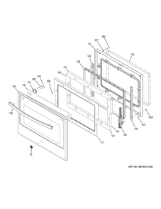 DOOR Diagram and Parts List for PT7050BL7TS  General Electric Wall Oven
