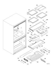 FF SHELVES Diagram and Parts List for CFCP1NIYDSS  General Electric Refrigerator