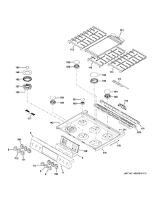 CONTROL PANEL & COOKTOP Diagram and Parts List for CGS986EEL1DS  General Electric Range