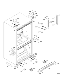 HINGE PARTS Diagram and Parts List for GFRS2KBYCSS  General Electric Refrigerator