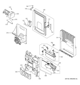 Ice Maker & Dispenser Diagram and Parts List for CYE22TSHHSS  General Electric Refrigerator