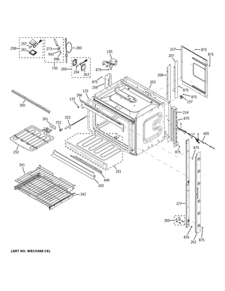 Upper Oven Diagram and Parts List for JTD5000DN1WW  General Electric Wall Oven