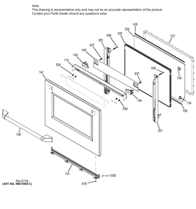 LOWER DOOR Diagram and Parts List for ZET2PH1SS  General Electric Range