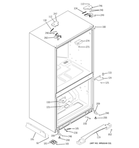 Case Parts Diagram and Parts List for GFSS2HCYJSS  General Electric Refrigerator