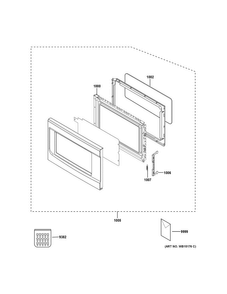 Door Parts Diagram and Parts List for JES1460DS2BB  General Electric Microwave