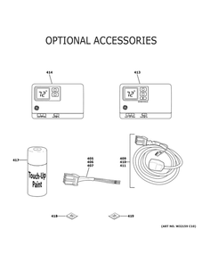 Optional Accessories Diagram and Parts List for AZ45E15EACW7  General Electric Air Conditioner
