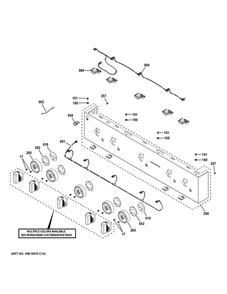 Control Panel Diagram and Parts List for ZGU364NDT1SS  General Electric Cooktop