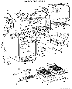 Cabinet Parts Diagram and Parts List for CTX18GGR  Hotpoint Refrigerator