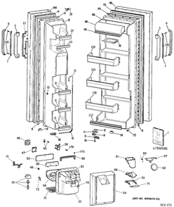 DOOR ASSEMBLY Diagram and Parts List for 39338  General Electric Refrigerator