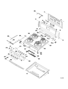 CONTROLS & COOKTOP Diagram and Parts List for JCAS730M1WW  General Electric Range