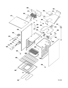 BODY PARTS Diagram and Parts List for JCAP750WM1WW  General Electric Range