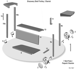 SHELF TROLLY Diagram and Parts List for BDP3555NTSS  General Electric Grill