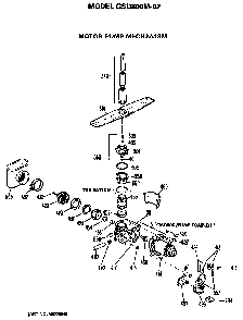 Motor/pump Diagram and Parts List for GSD800M-02  General Electric Dishwasher