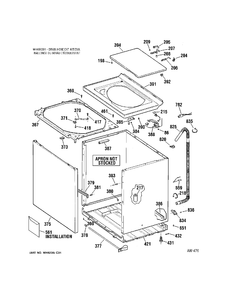CABINET Diagram and Parts List for 56221B2WW  General Electric Washer