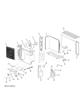 Part Location Diagram of WJ26X23009 GE TEMPERATURE SENSOR