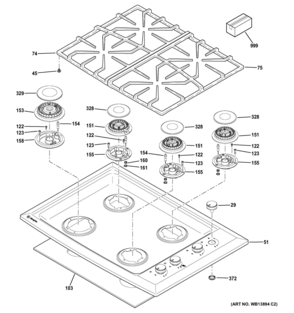 CONTROL PANEL & COOKTOP Diagram and Parts List for ZGU384NSM3SS  General Electric Range