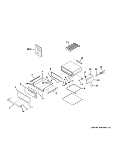 Warming Drawer Diagram and Parts List for ZKW700PSN1SS  General Electric Warming Drawer