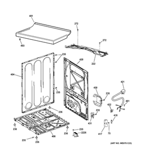 Cabinet Diagram and Parts List for DISR333FCHWW  General Electric Dryer