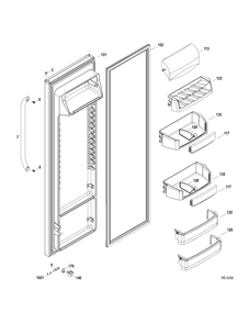 FRESH FOOD DOOR Diagram and Parts List for GSRS3QGZAFSS  General Electric Refrigerator
