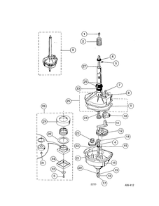TRANSMISSION Diagram and Parts List for 52270-W0  General Electric Washer